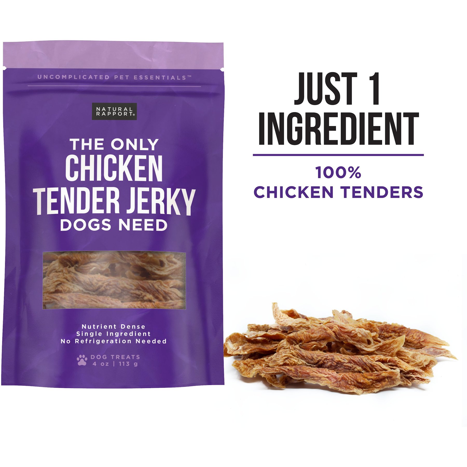 Natural Rapport The Only Chicken Tender Jerky Dog Treats