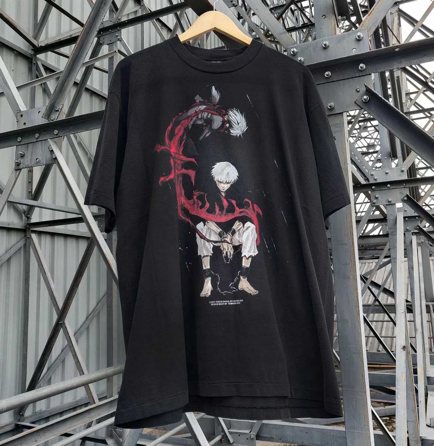 Men's T-Shirts Anime T Shirt Tokyo Ghoul Spider Lily T-shirt Men Oversized Cotton Casual Shirt Graphic Print T-shirts Strtwear Y2k T Top Y240420