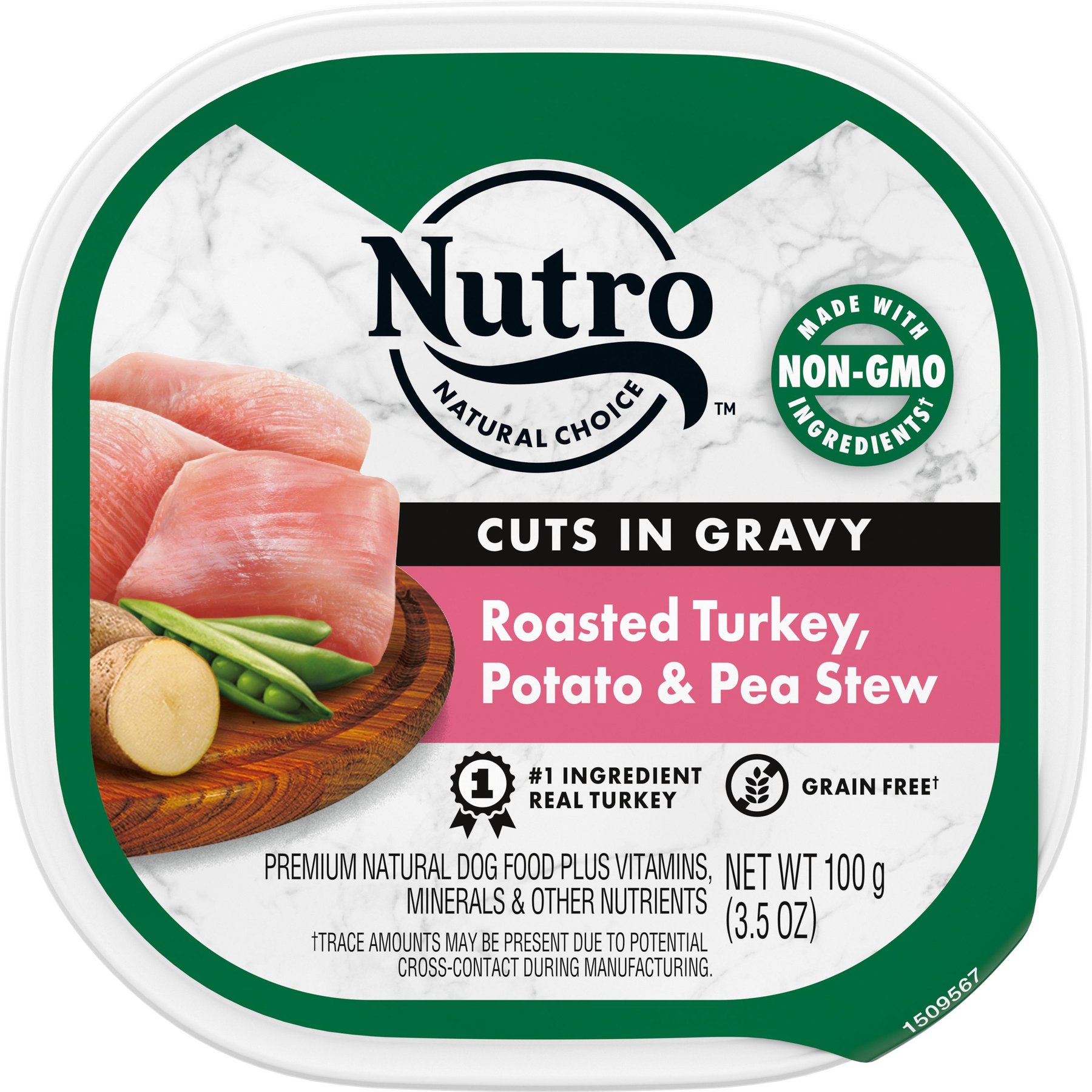 Nutro Grain-Free Roasted Turkey, Potato & Pea Stew Cuts in Gravy Adult Wet Dog Food