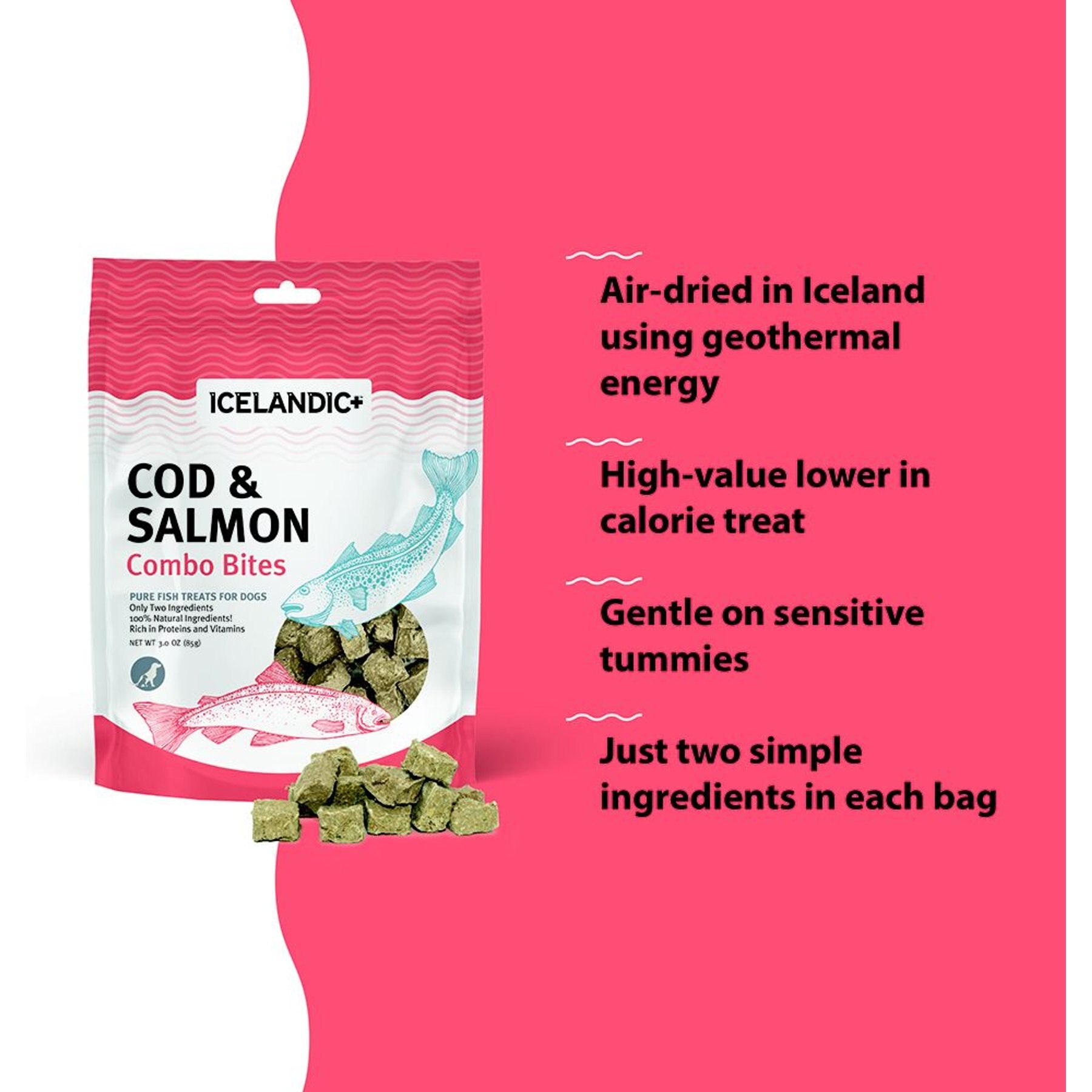 Icelandic+ Grain-Free Cod & Salmon Combo Bites Dog Treats