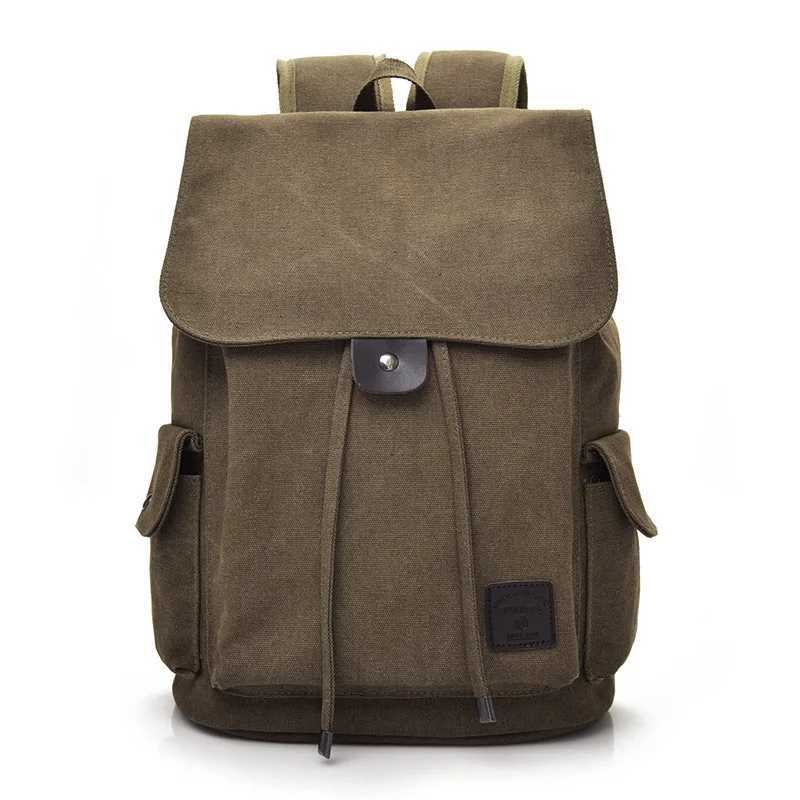 Backpack New High Quality Canvas Men Backpack Large Shoder School Bag Rucksack For Boys Travel Fi Camping Bags Fi Simple Bags Z241121