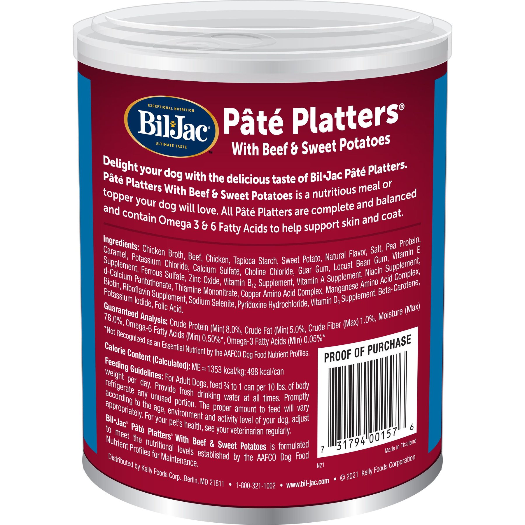 Bil-Jac Pate Platters with Beef & Sweet Potatoes Canned Dog Food