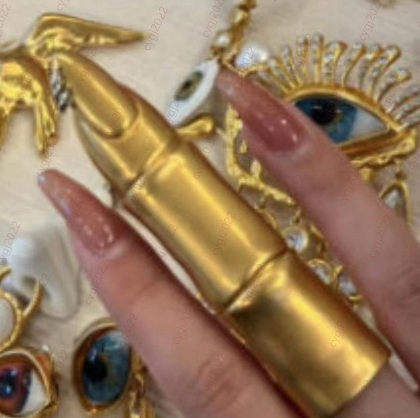 Fashion Schiaparelli Devil's Eye Open Rings Vintage Brass Free Size Ring Finger Cots Hiphop Street Party Christmas Festival G