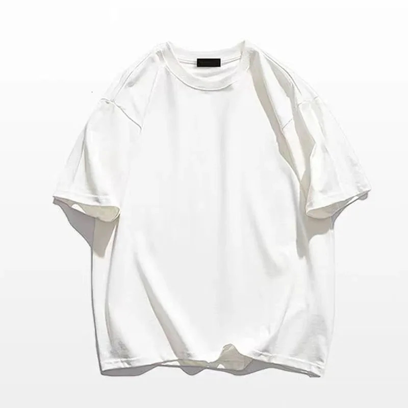 High-quality Mens T-Shirt 100% Cotton T Shirt Men Women Solid Color Basic Casual Clothing Big Size Short Sleeve Black White Top 240409