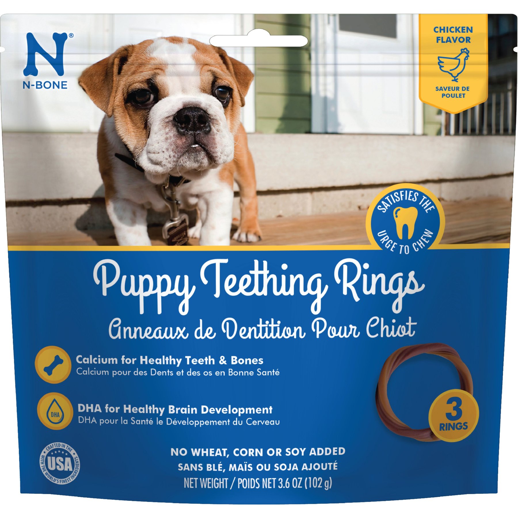 N-Bone Puppy Teething Ring Chicken Flavor Dental Dog Treats