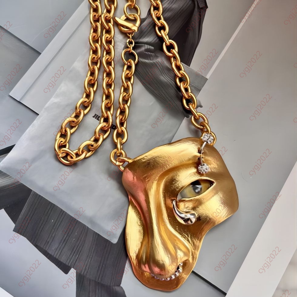 Devil's Eye Necklace Tassels Earring Three-Dimensional Features Nose Bracelet Brooches Pins Fashion Show Heavy Industry High Quality Schiaparelli
