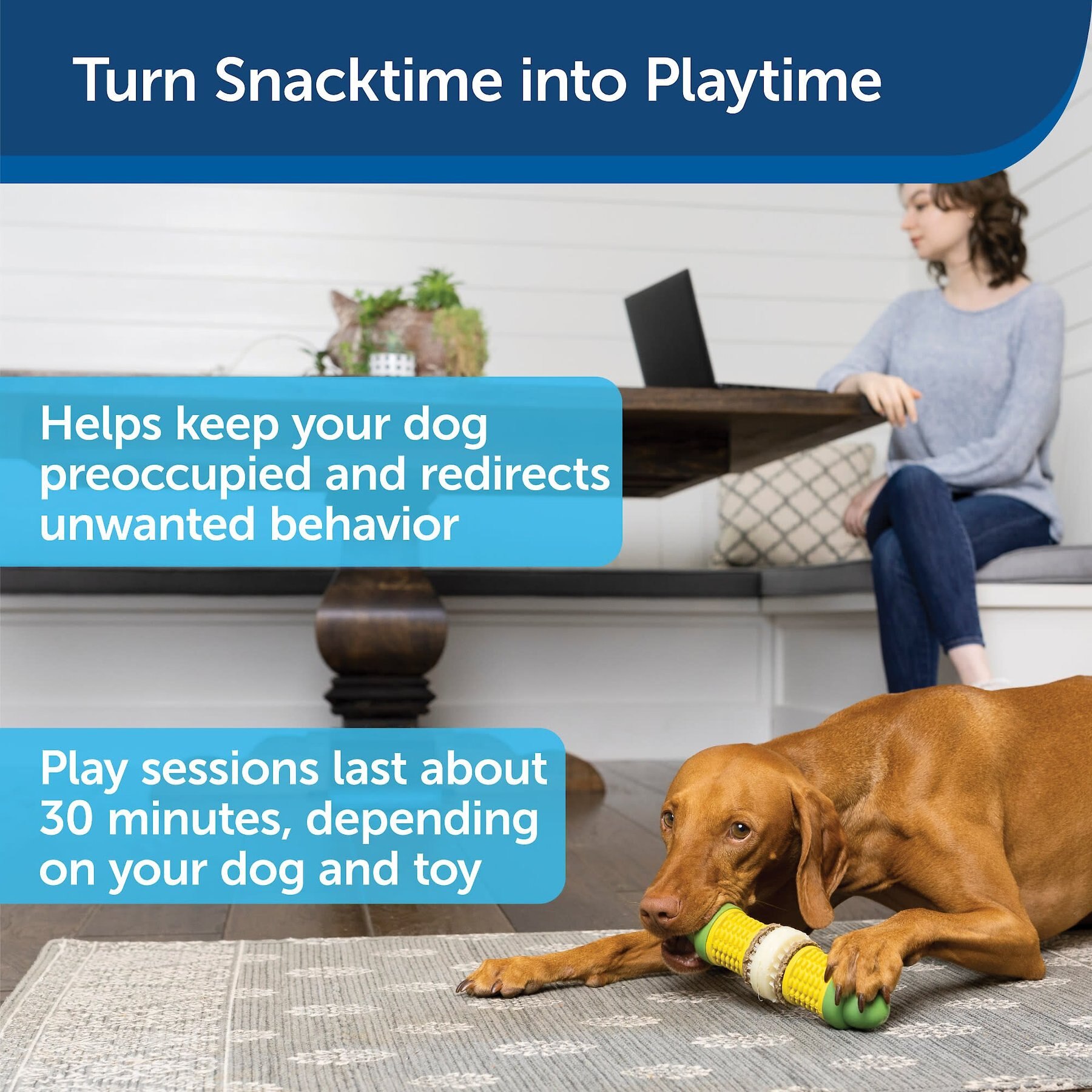 PetSafe Busy Buddy Natural Rawhide Peanut Butter Rings Dog Treats, Size B