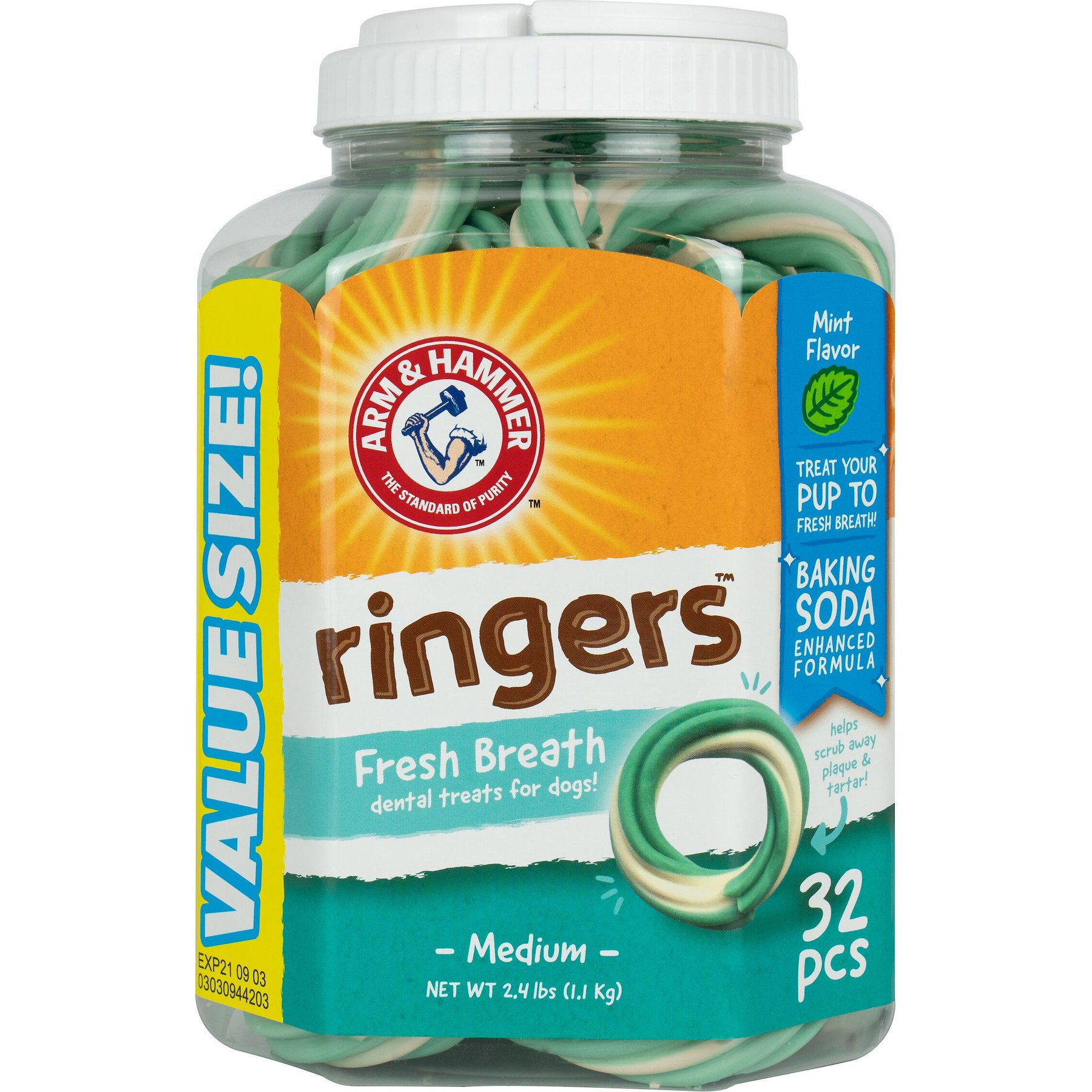 Arm & Hammer Products Ringers Fresh Breath Medium Mint Flavor Dog Dental Chews
