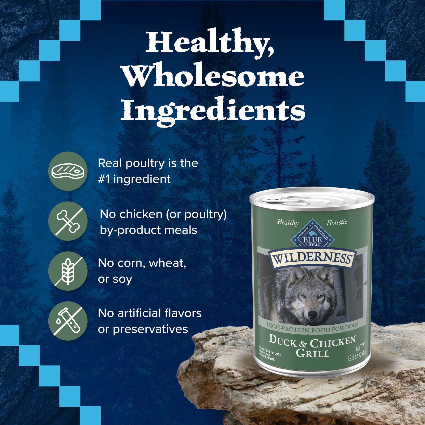 Blue Buffalo Wilderness Duck & Chicken Grill Grain-Free Canned Dog Food