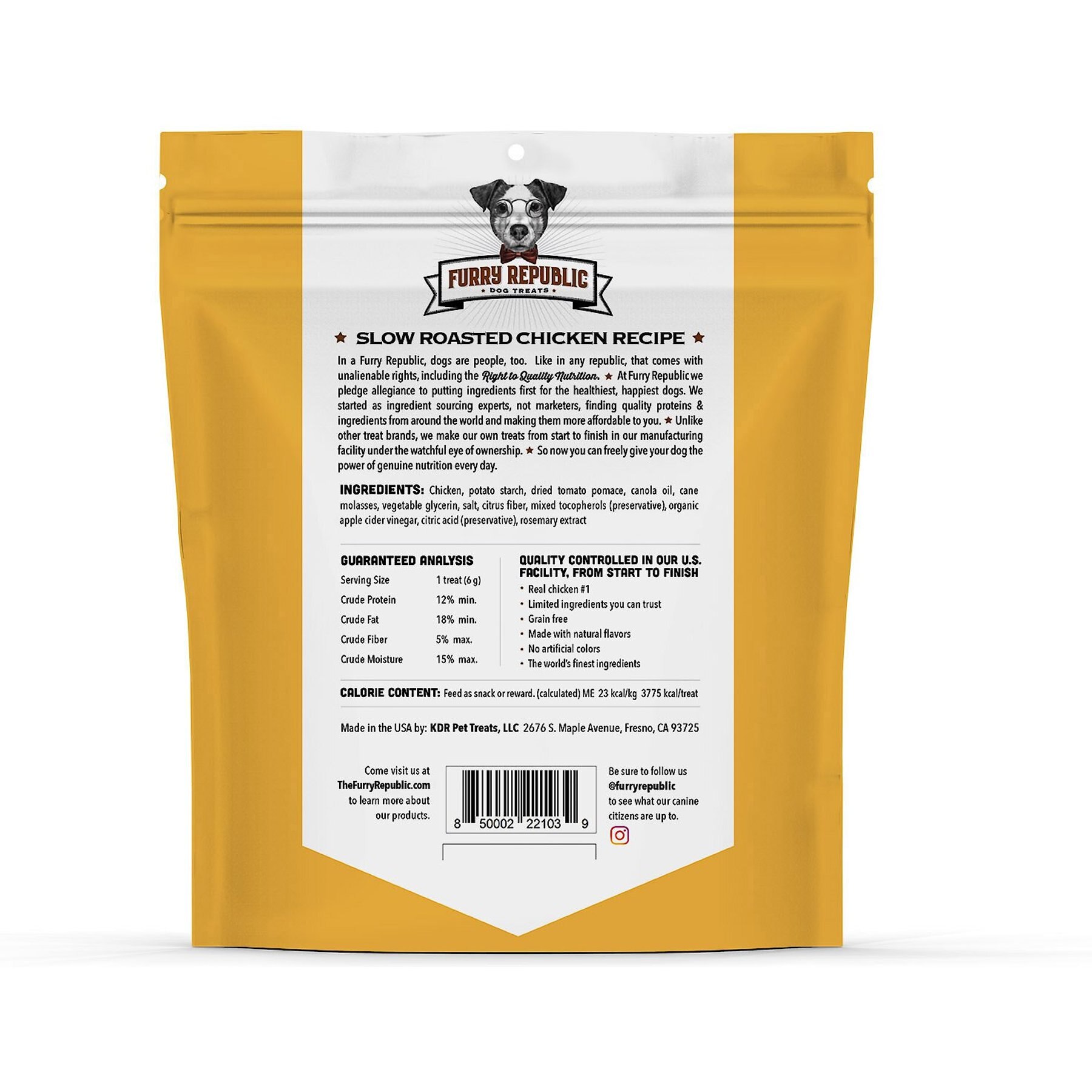 Furry Republic Bones Slow Roasted Chicken Recipe Grain-Free Dog Treats