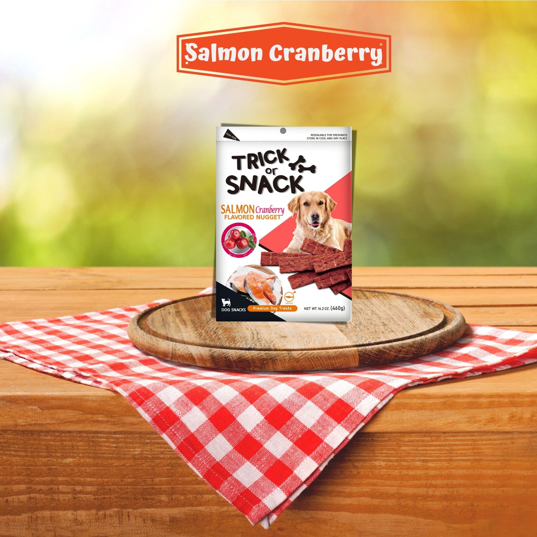 Trick or Snack Salmon & Cranberry Flavored Nugget Dog Treats, 1-lb bag