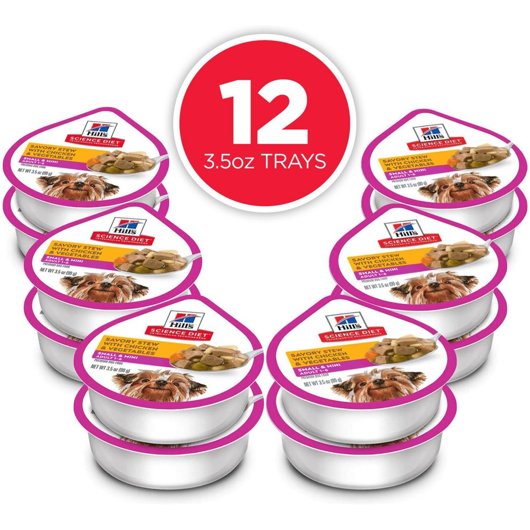Hill's Science Diet Adult Small Breed & Mini Breed Savory Stew Chicken & Vegetable Wet Dog Food Trays