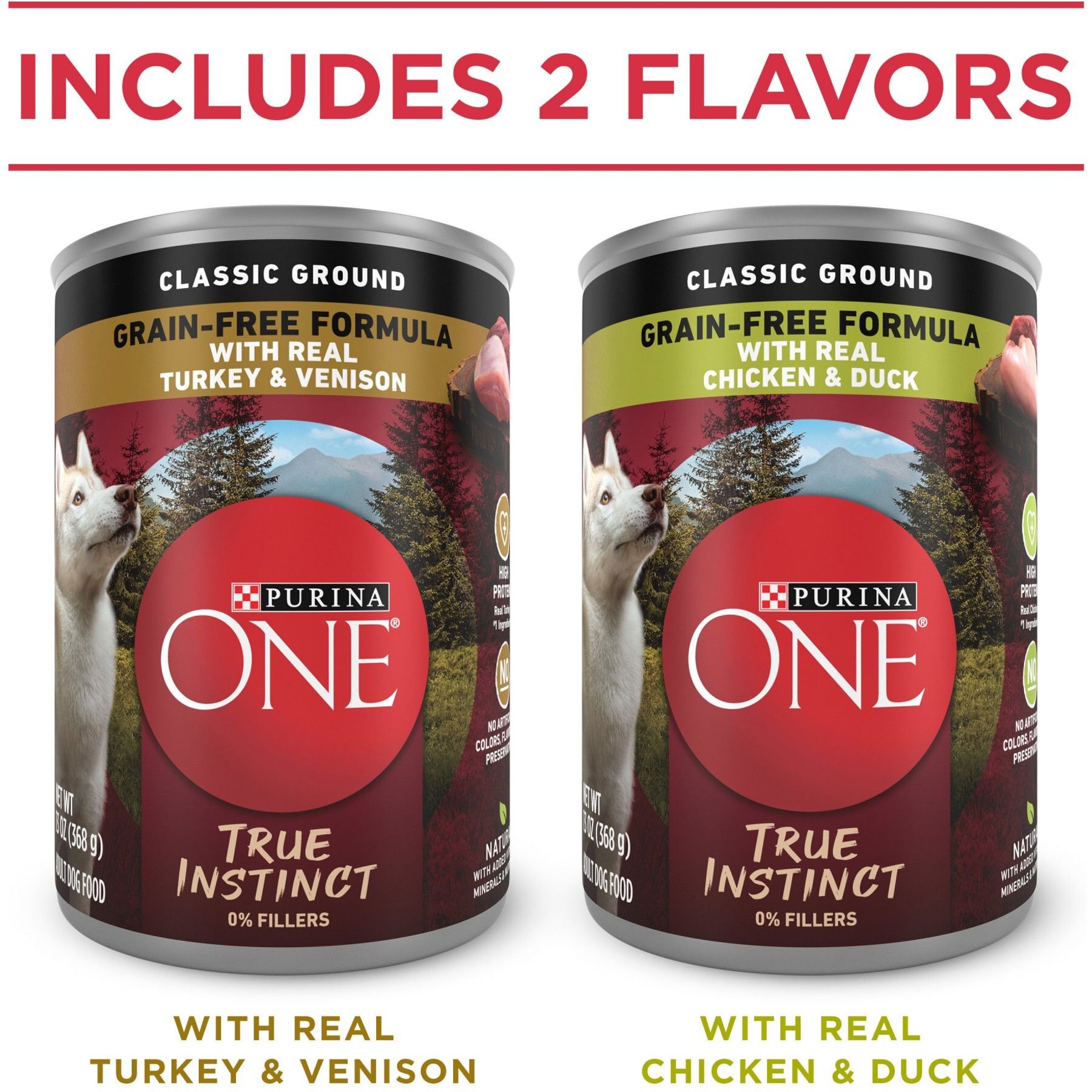 Purina ONE SmartBlend True Instinct Classic Ground Grain-Free Variety Pack Canned Dog Food