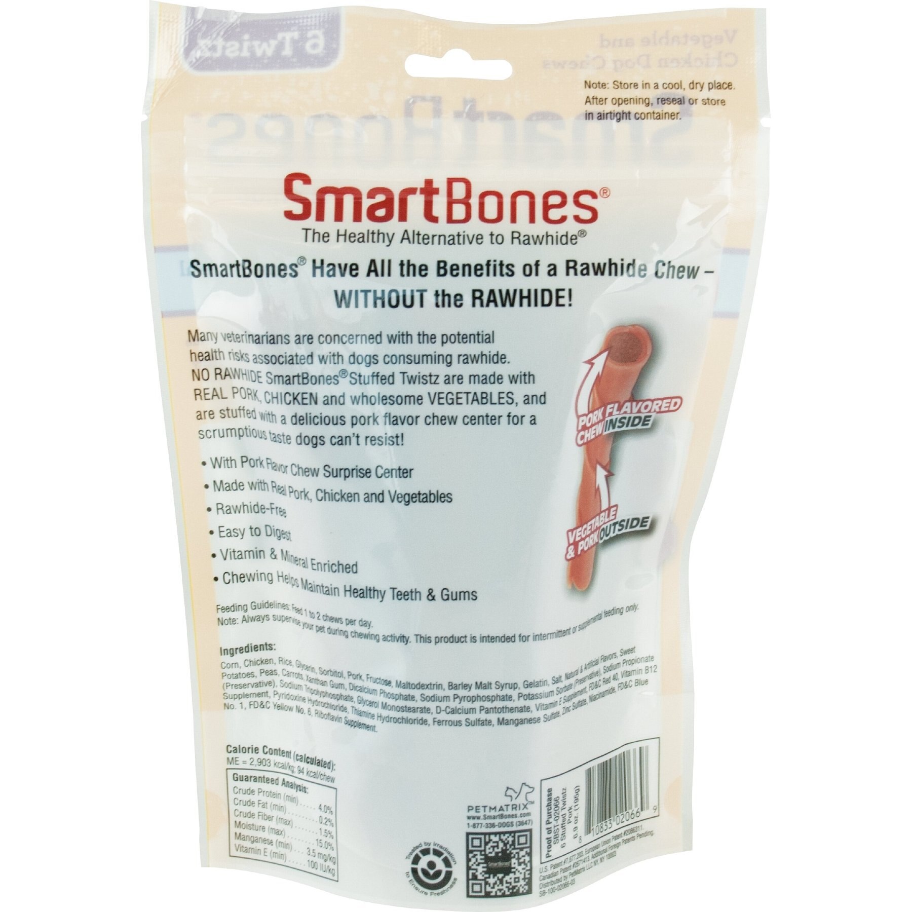 SmartBones Stuffed Twistz Pork Chews Dog Treats