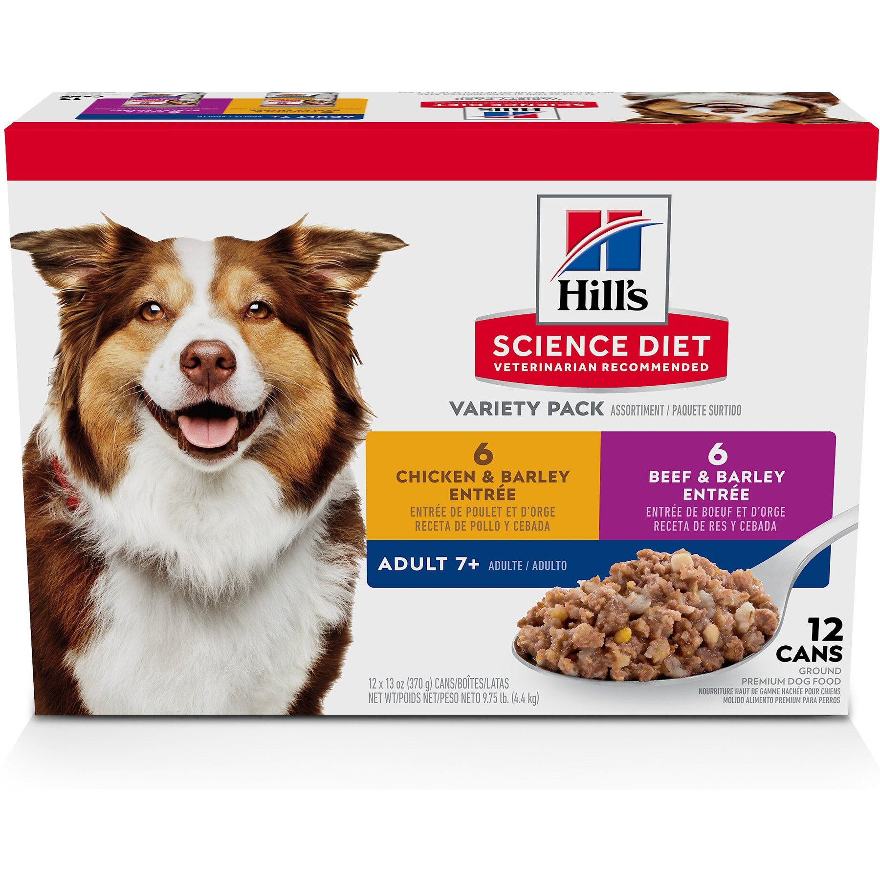 Hill's Science Diet Variety Pack Senior 7+ Canned Dog Food, 13-oz, case of 12