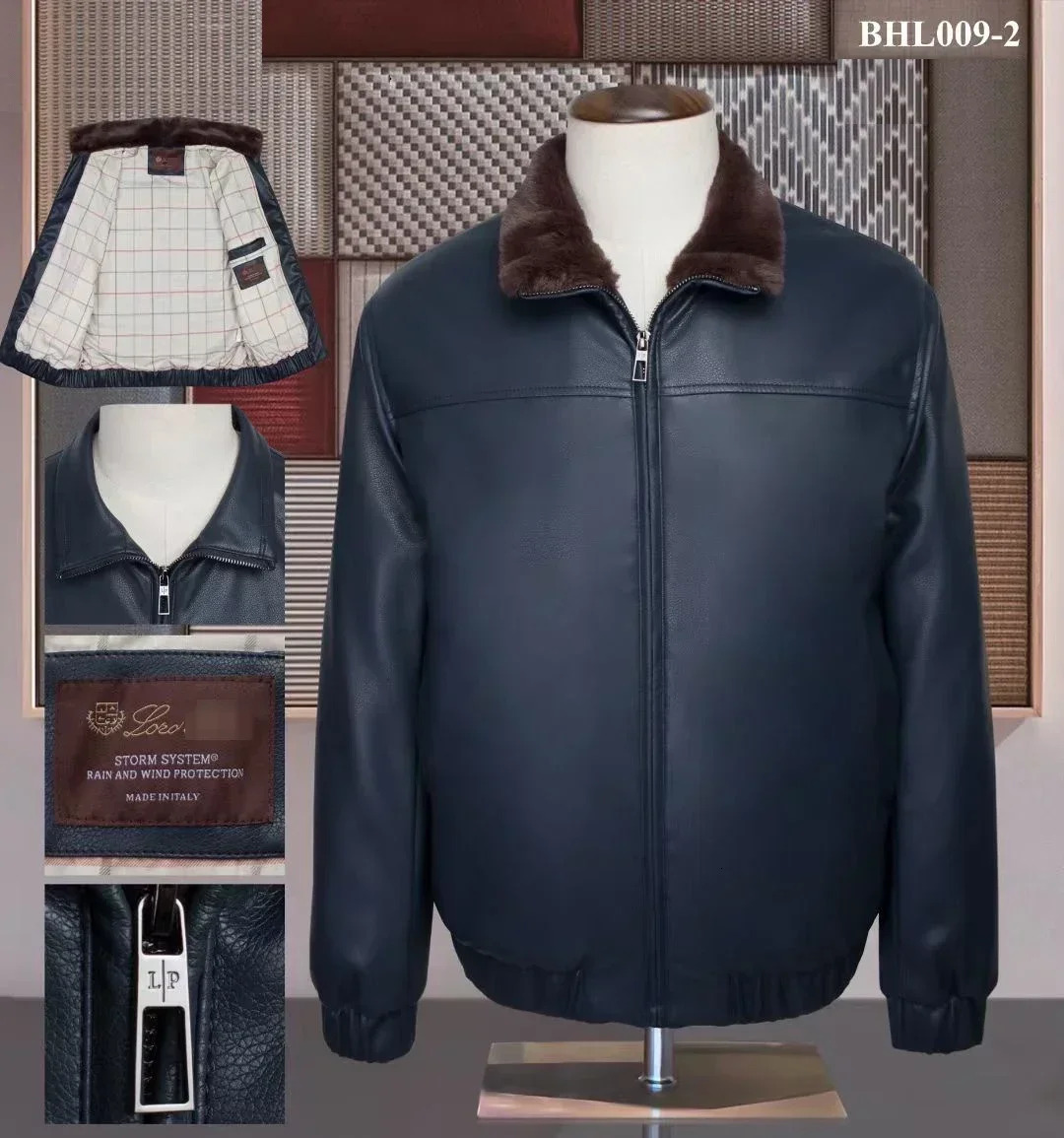 BILLIONAIRE BLKA CPTG Jacket Men 2024 Autumn Winter New Fur Collar Business Zipper Outdoor High Quality Coat Big Size M-4Xl