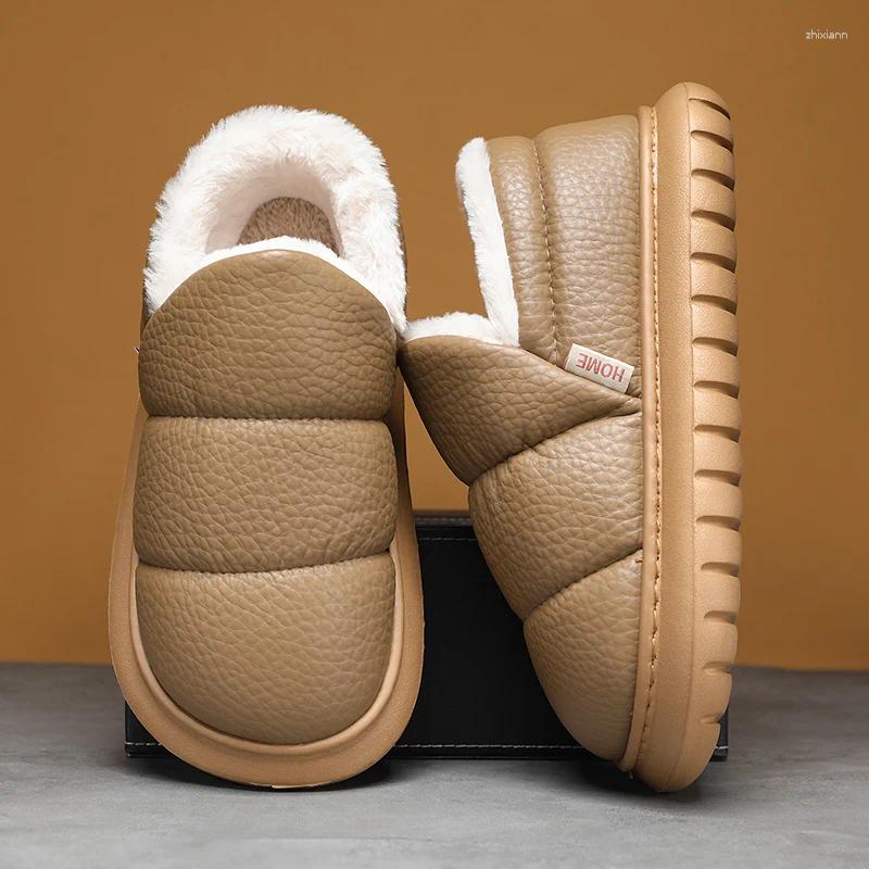 Slippers Winter Men's Wrap Heels Plush Outdoor Indoor Waterproof Casual Warm Shoes Flip ps Men Home Cotton zhanyishengli