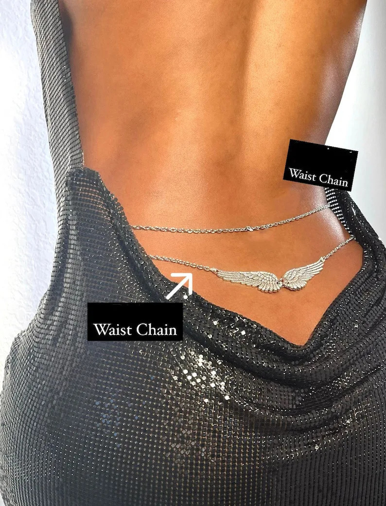 Sexy Waist Chain Angel Wings Body Bikini Necklace Belly Beach Jewelry Accessories Girl waist beads for women 240409