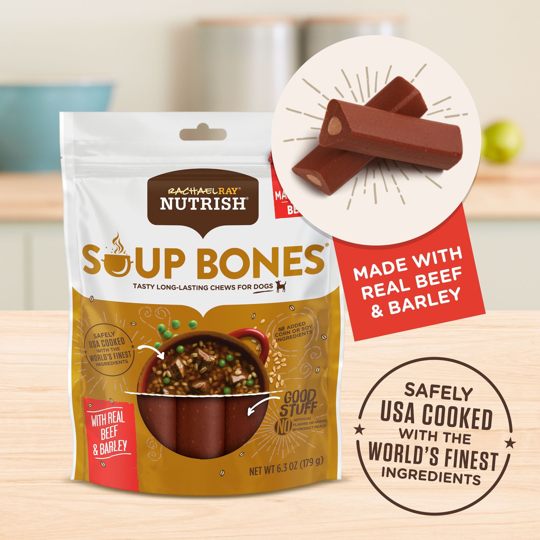 Rachael Ray Nutrish Soup Bones Beef & Barley Flavor Dog Treats