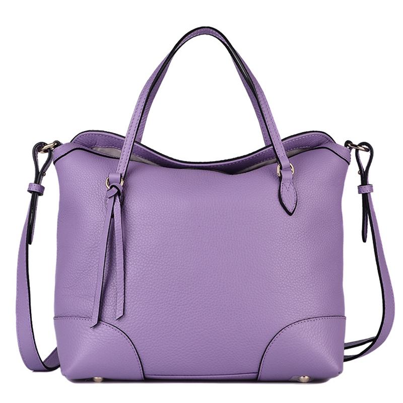 Genuine Leather Women's handbags Purple Purse Ladies Shoulder bag fashion soft Grain leather Crossbody Bags