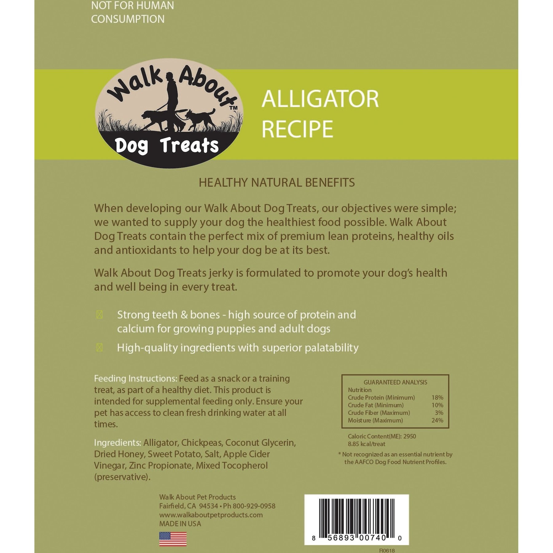 Walk About Alligator Grain-Free Jerky Dog Treats