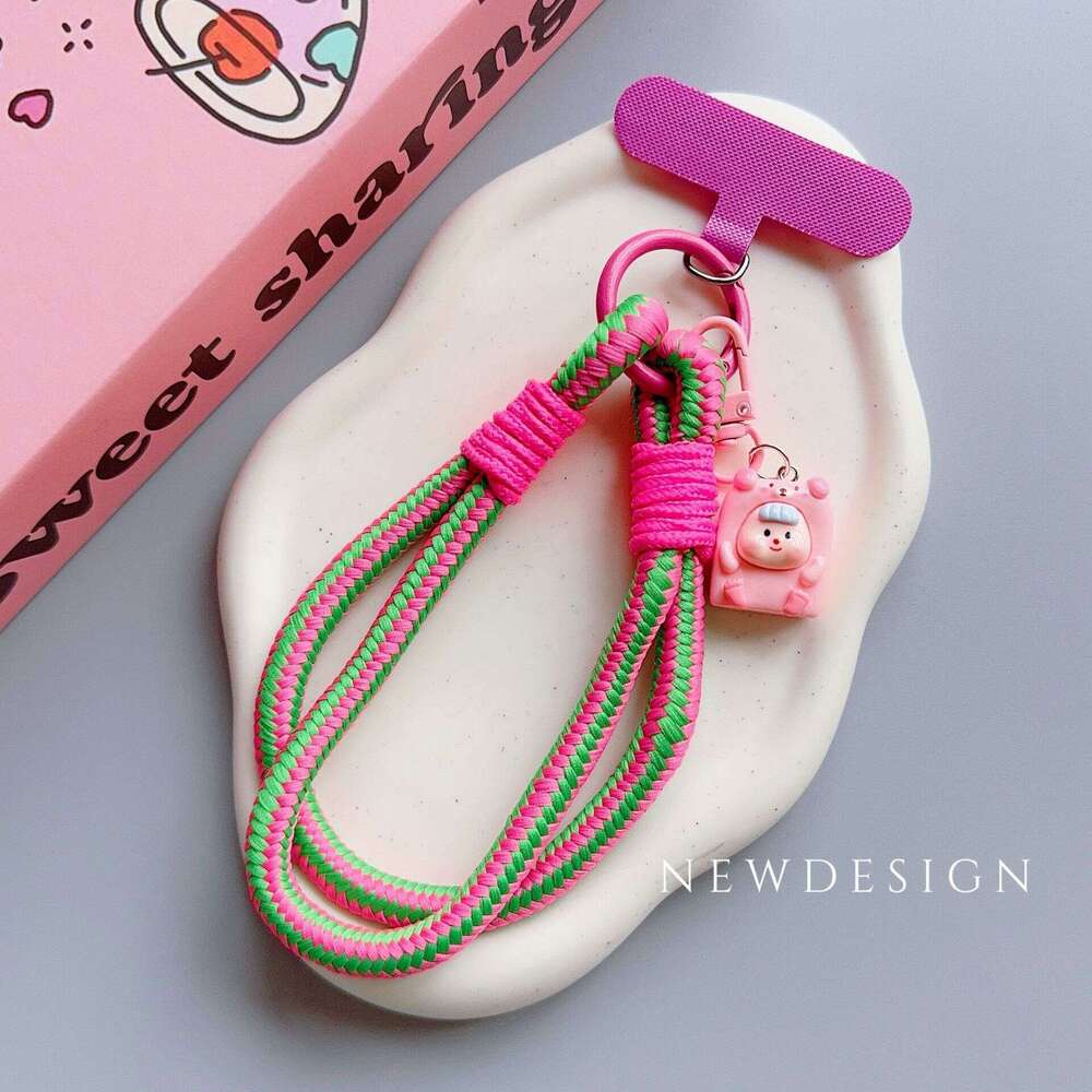 Suitable for the new creative cartoon phone case universal and versatile thick short rope, hand-held chain, doll card anti lost rope