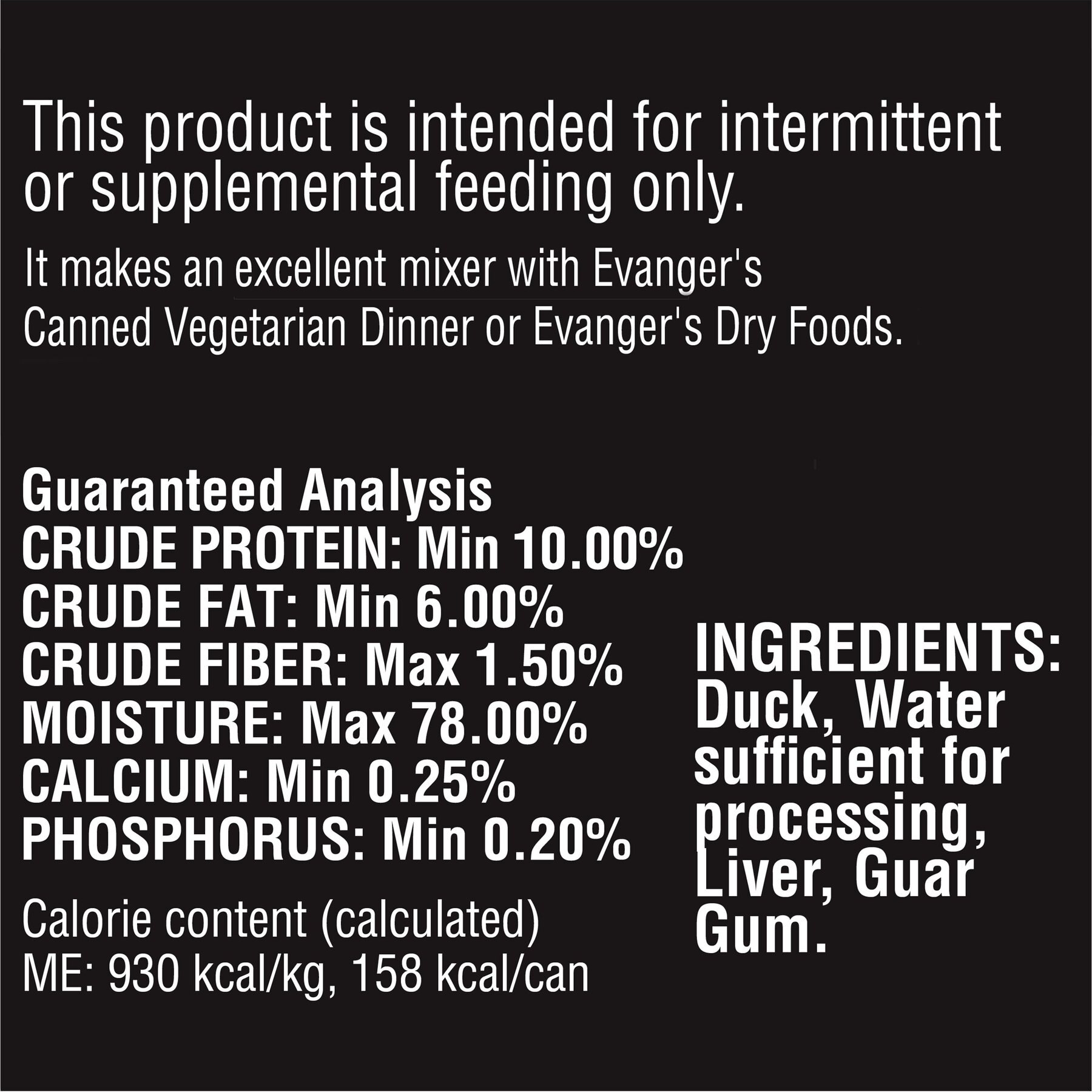 Evanger's Grain-Free Duck Canned Dog & Cat Food