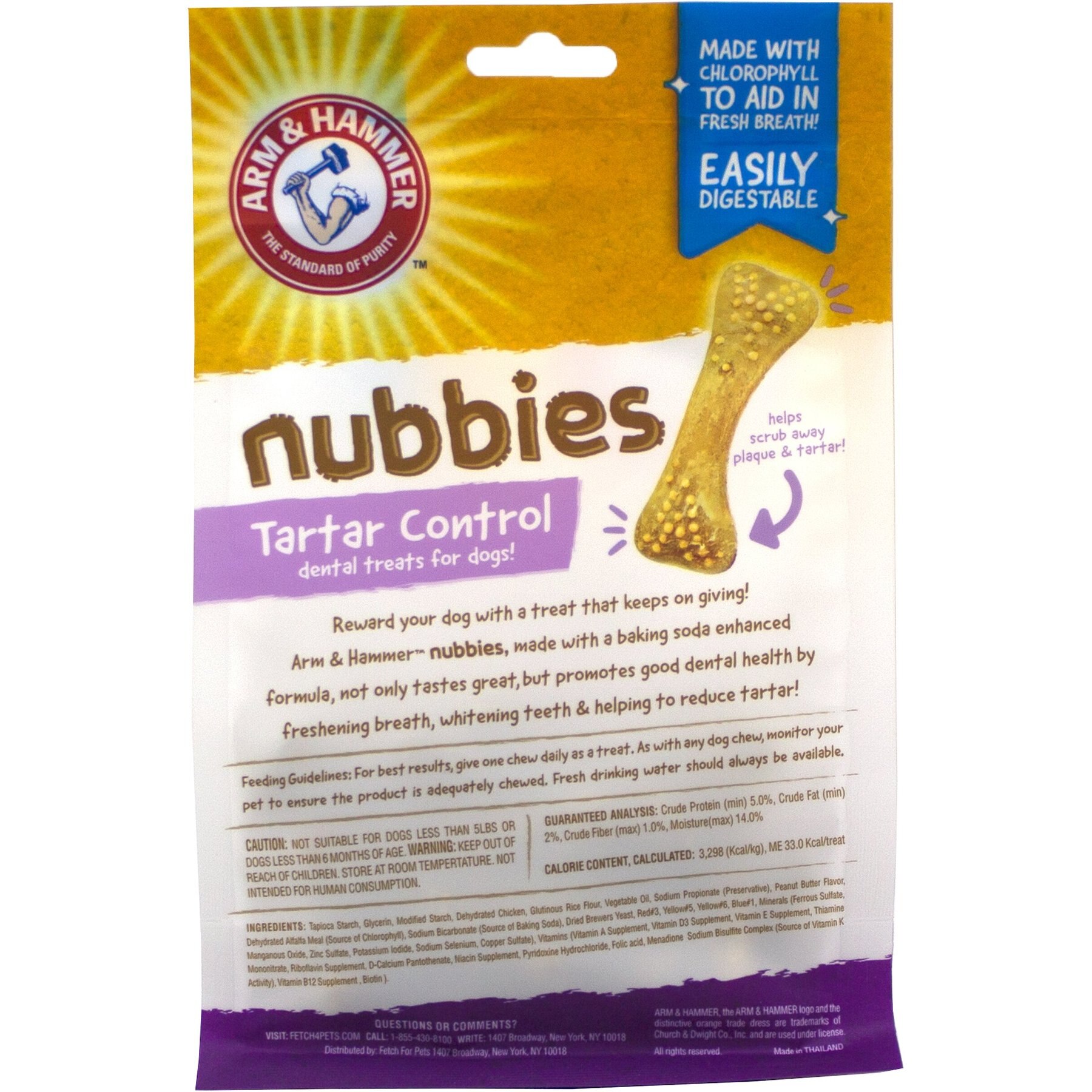 Arm & Hammer Products Nubbies Tartar Control Original Peanut Butter Flavor Dog Dental Chews