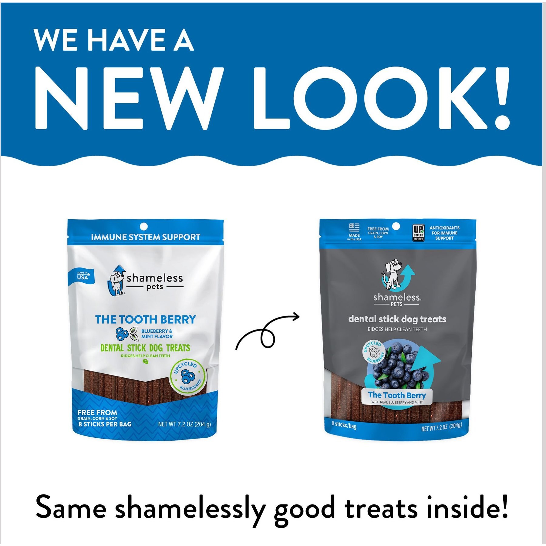 Shameless Pets The Tooth Berry Blueberry & Mint Flavor Dental Dog Treats