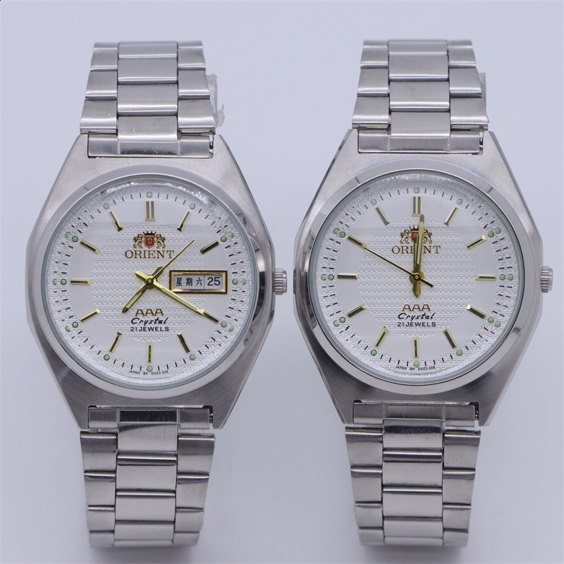 Stainless steel Henna watch waterproof quartz watch for middle-aged and elderly people original 2035 movement mens watch medium-sized model