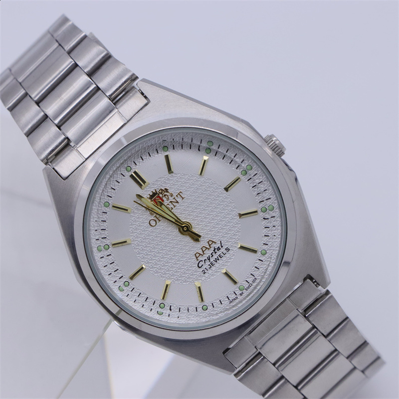 Stainless steel Henna watch waterproof quartz watch for middle-aged and elderly people original 2035 movement mens watch medium-sized model