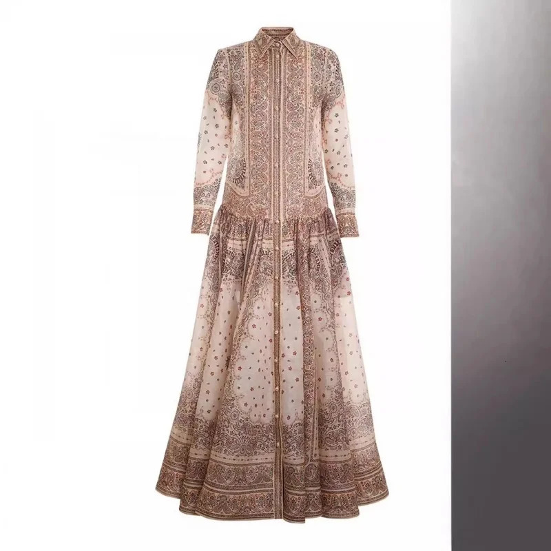Womens French Tea Break Ethnic Style Dress Temperament Long Sleeve Elegant Socialite Clothing 240419