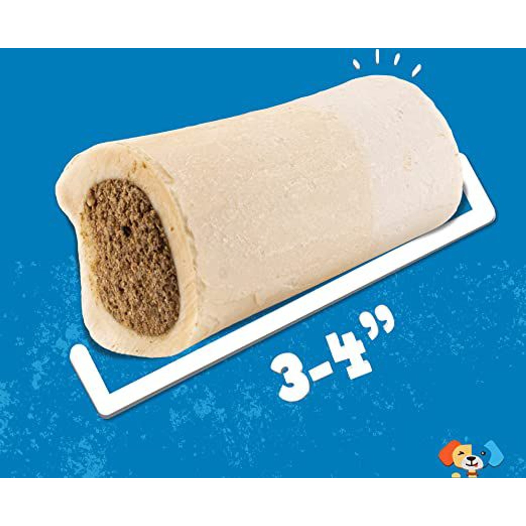 Jack & Pup Small Stuffed 3-4-in Bone Filled with Bully Stick Flavor Dog Treats, 2 count