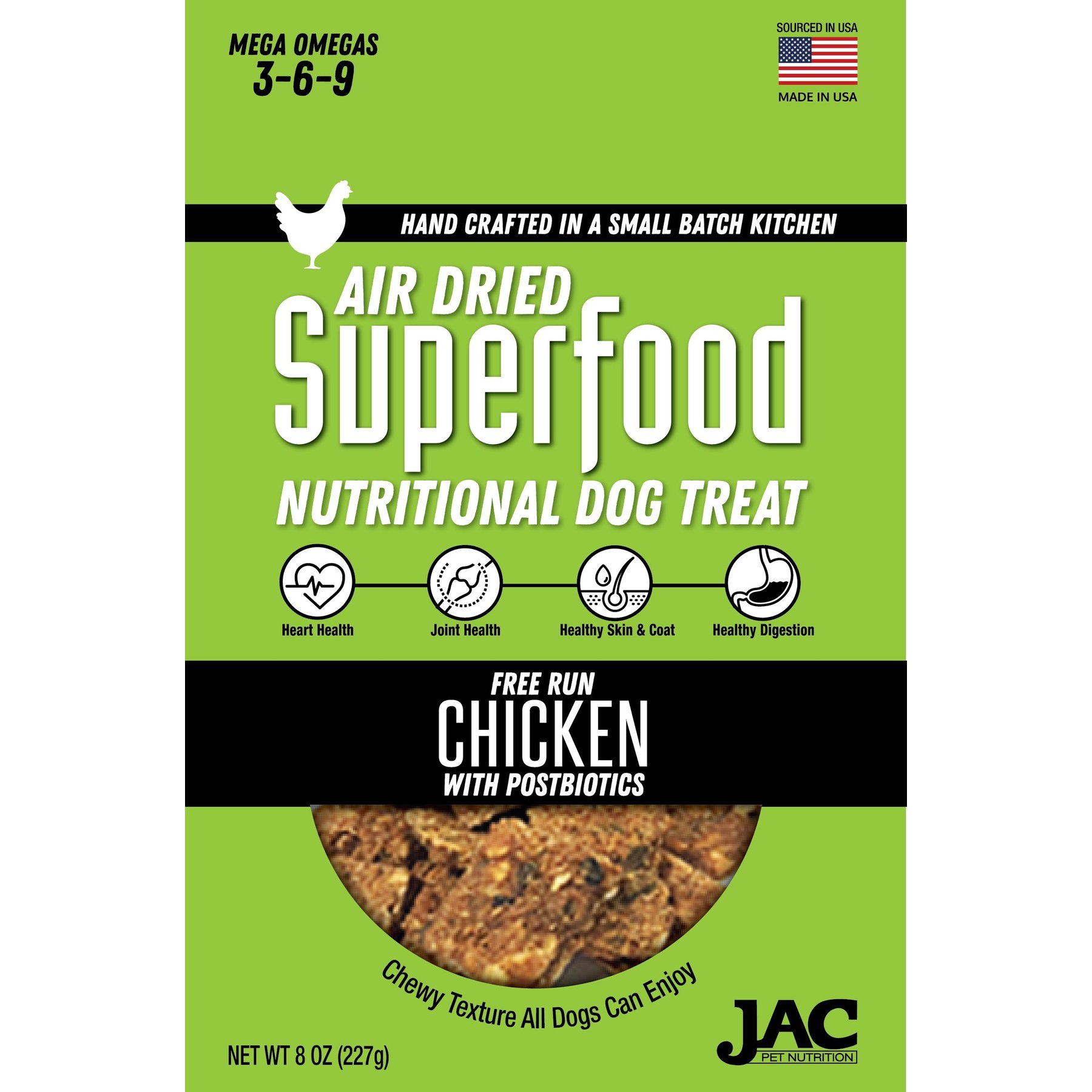 JAC Pet Nutrition Superfood Free Run Chicken Dehydrated Dog Treats