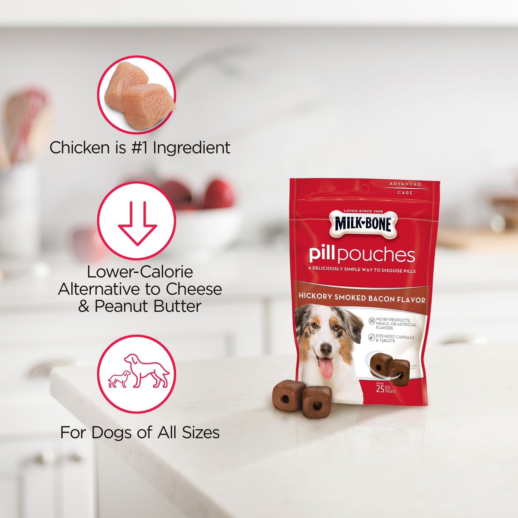 Milk-Bone Pill Pouches Hickory Smoked Bacon Flavor Dog Treats