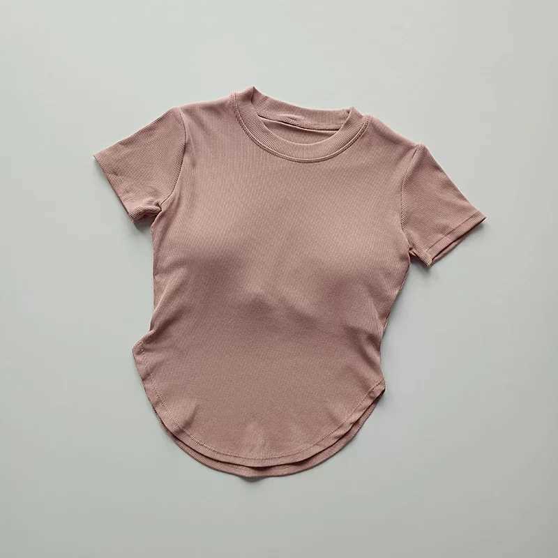 Yoga set with chest cushion short sleeves womens running sweater Wicking Fitness top of the line quick drying thin casual moisture absorptionXJ250410