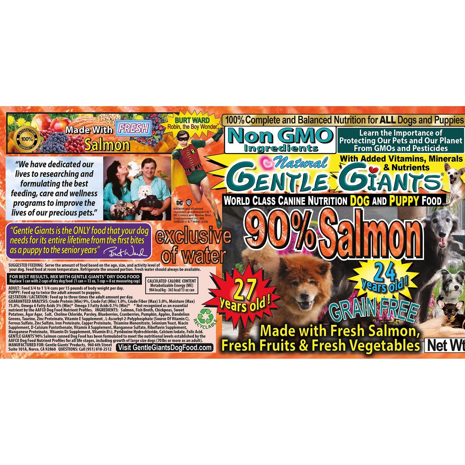 Gentle Giants Natural Non-GMO Puppy Grain-Free Salmon Wet Dog Food