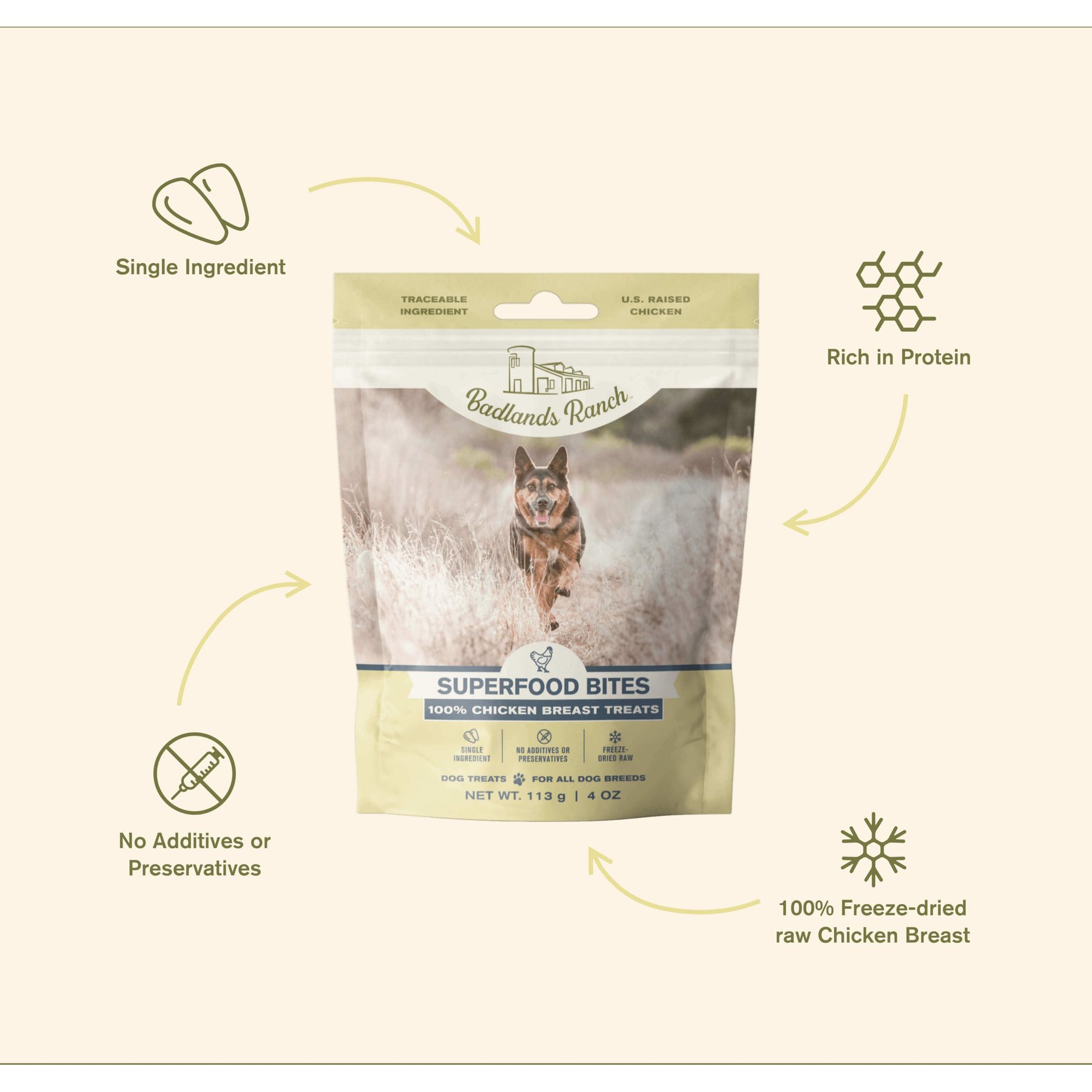 Badlands Ranch Chicken Breast Grain-Free Freeze-Dried Raw Dog Treats
