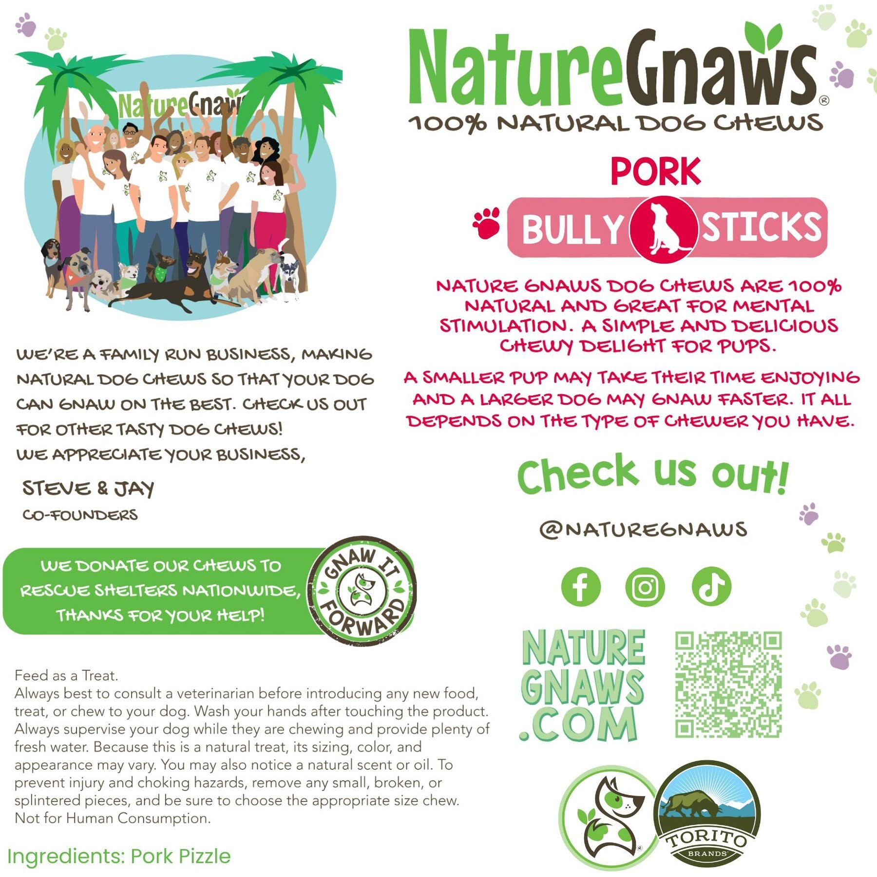 Nature Gnaws 5 to 6-in Extra Thin Pork Bully Sticks Dog Chew Treats