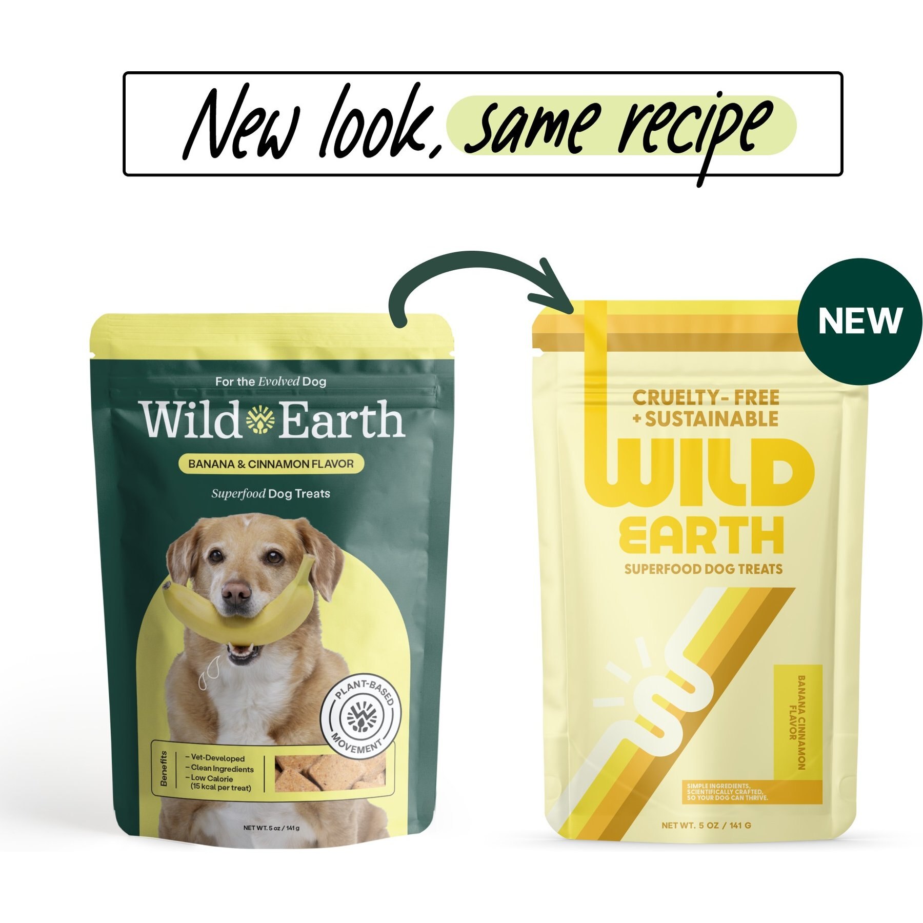 Wild Earth Good Protein Dog Snacks with Koji Banana & Cinnamon Flavor Crunchy Dog Treats, 5-oz bag