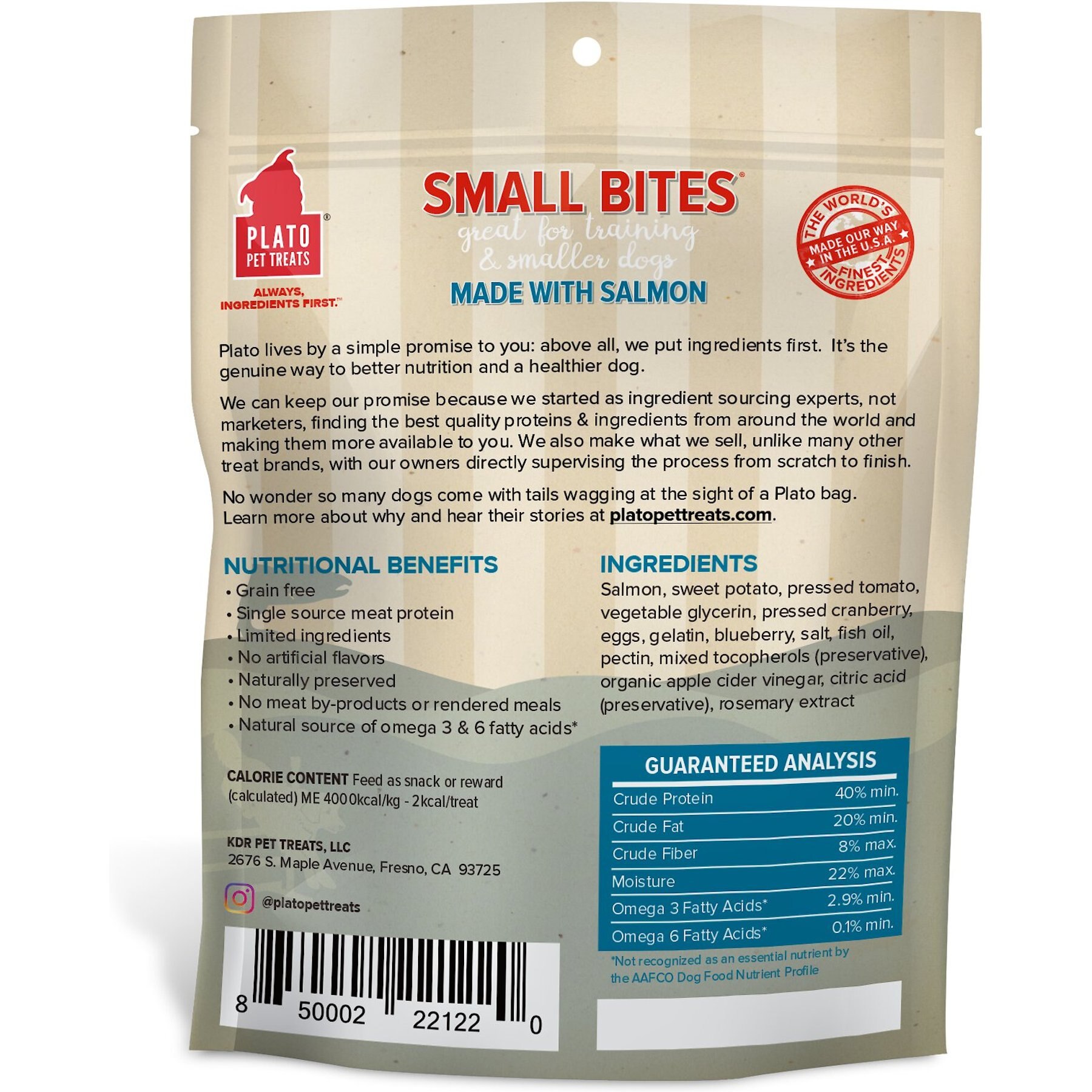 Plato Small Bites Salmon Grain-Free Dog Treats