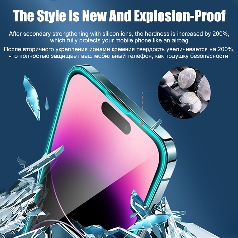 Luminous Fluorescent Tempered Glass Screen Protector Night Glow in The Dark Glowing Protective Full Cover For iPhone 15 14 13 12 11 Pro Max XS XR 8 7  - view 5