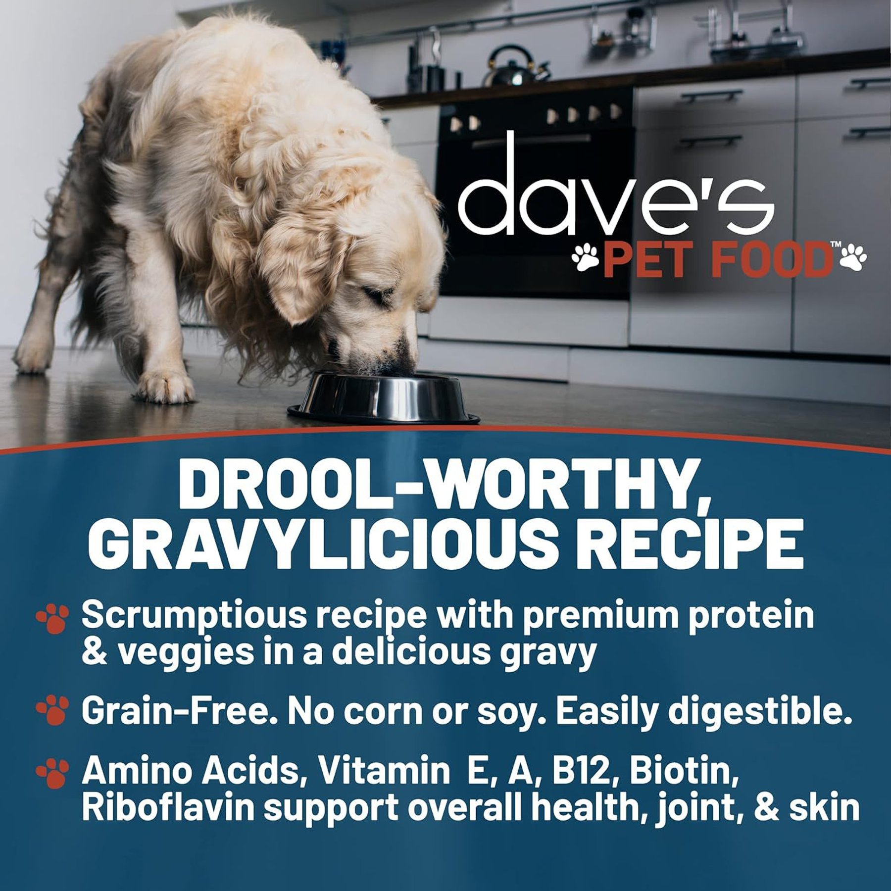 Dave's Pet Food Gravylicious Chicken & Beef with Veggies Grain-Free Canned Wet Dog Food, 12-oz can, case of 12