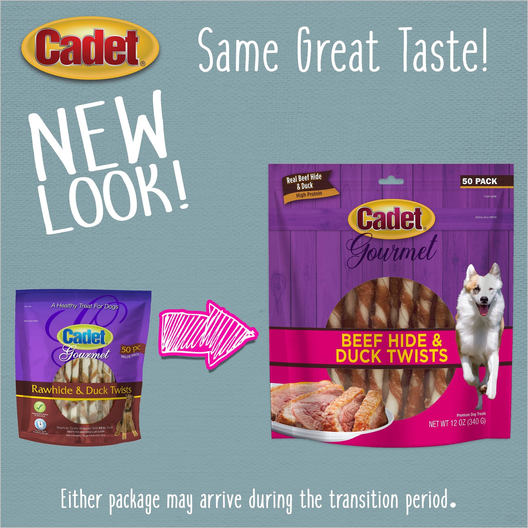 Cadet Gourmet Beef Hide & Duck Twist Sticks Dog Treats, 5-in