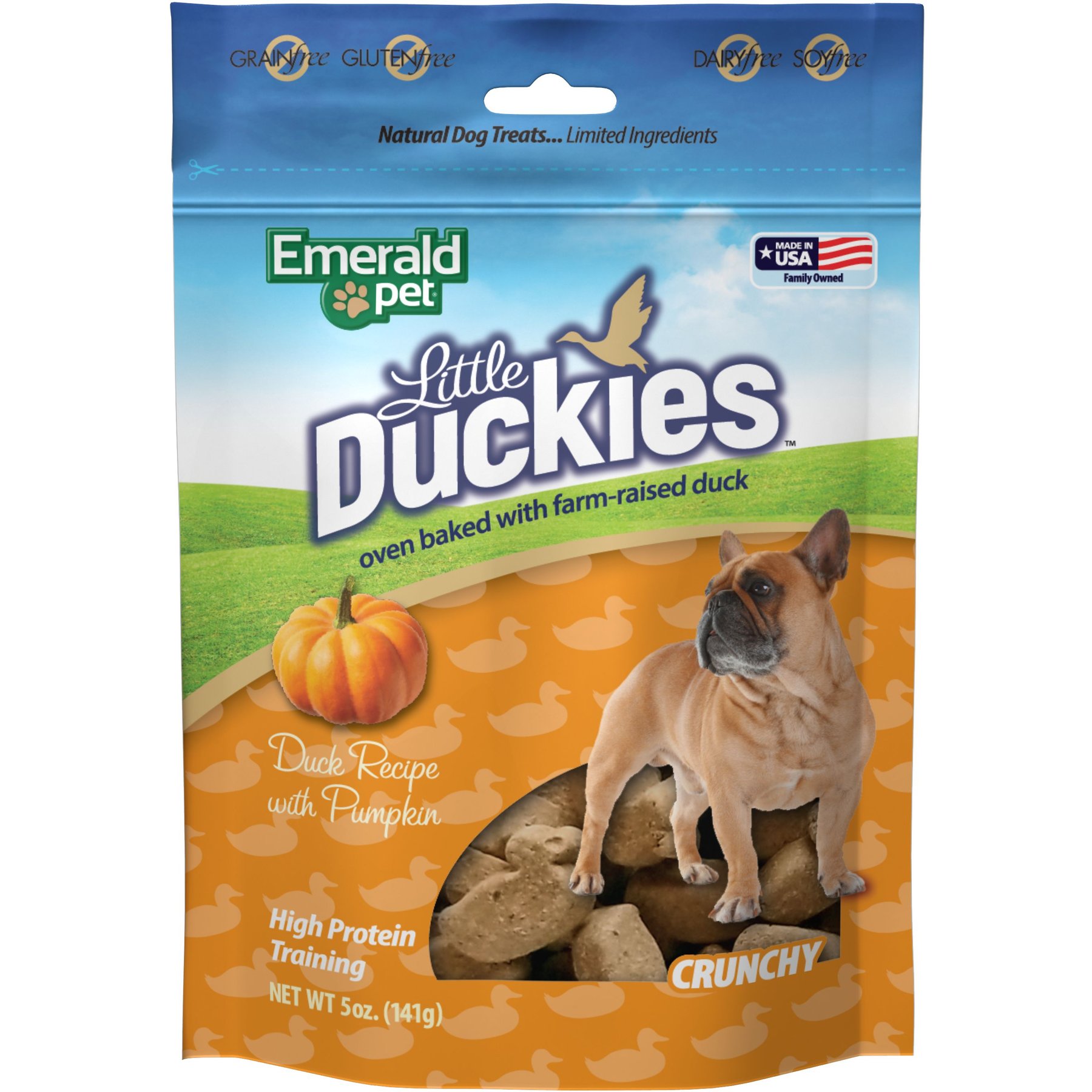 Emerald Pet Grain-Free Little Duckies with Duck & Pumpkin Dog Treats