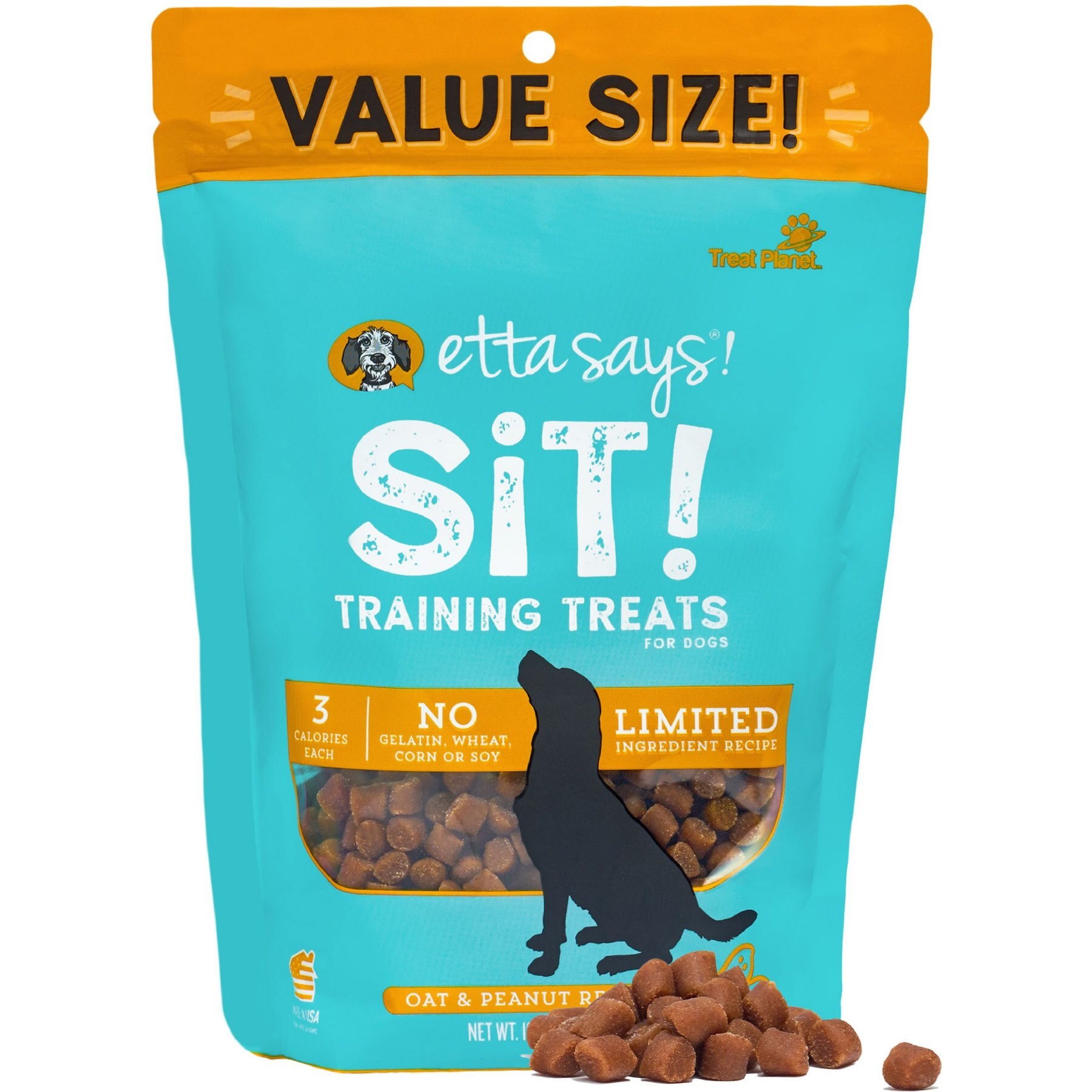 Etta Says! Sit! Peanut Butter Recipe Soft & Chewy Dog Training Treats, 1-lb bag