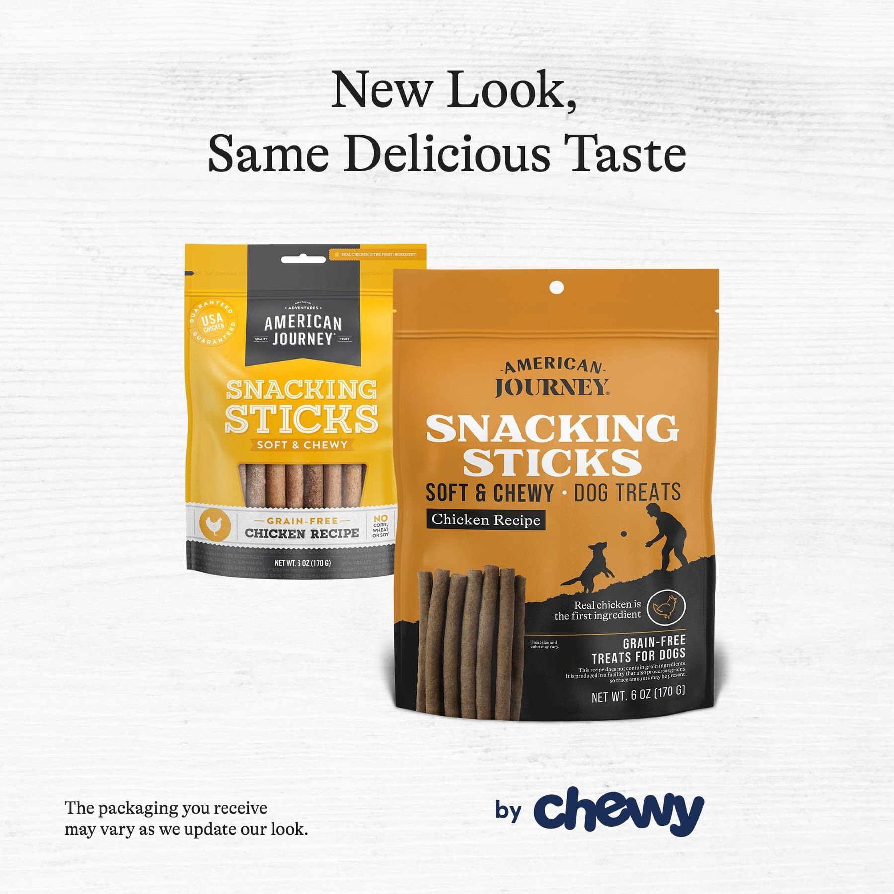 American Journey Chicken Recipe Grain-Free Soft & Chewy Snacking Sticks Dog Treats, 6-oz bag