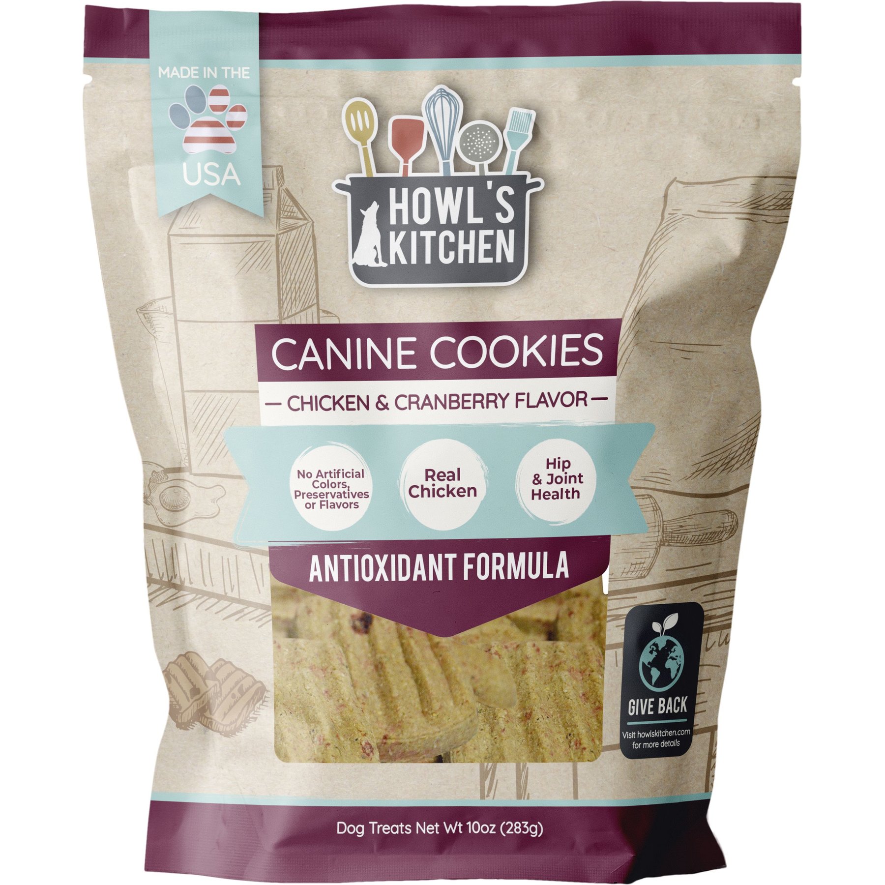 Howl's Kitchen Canine Cookies Chicken & Cranberry Flavor Dog Treats