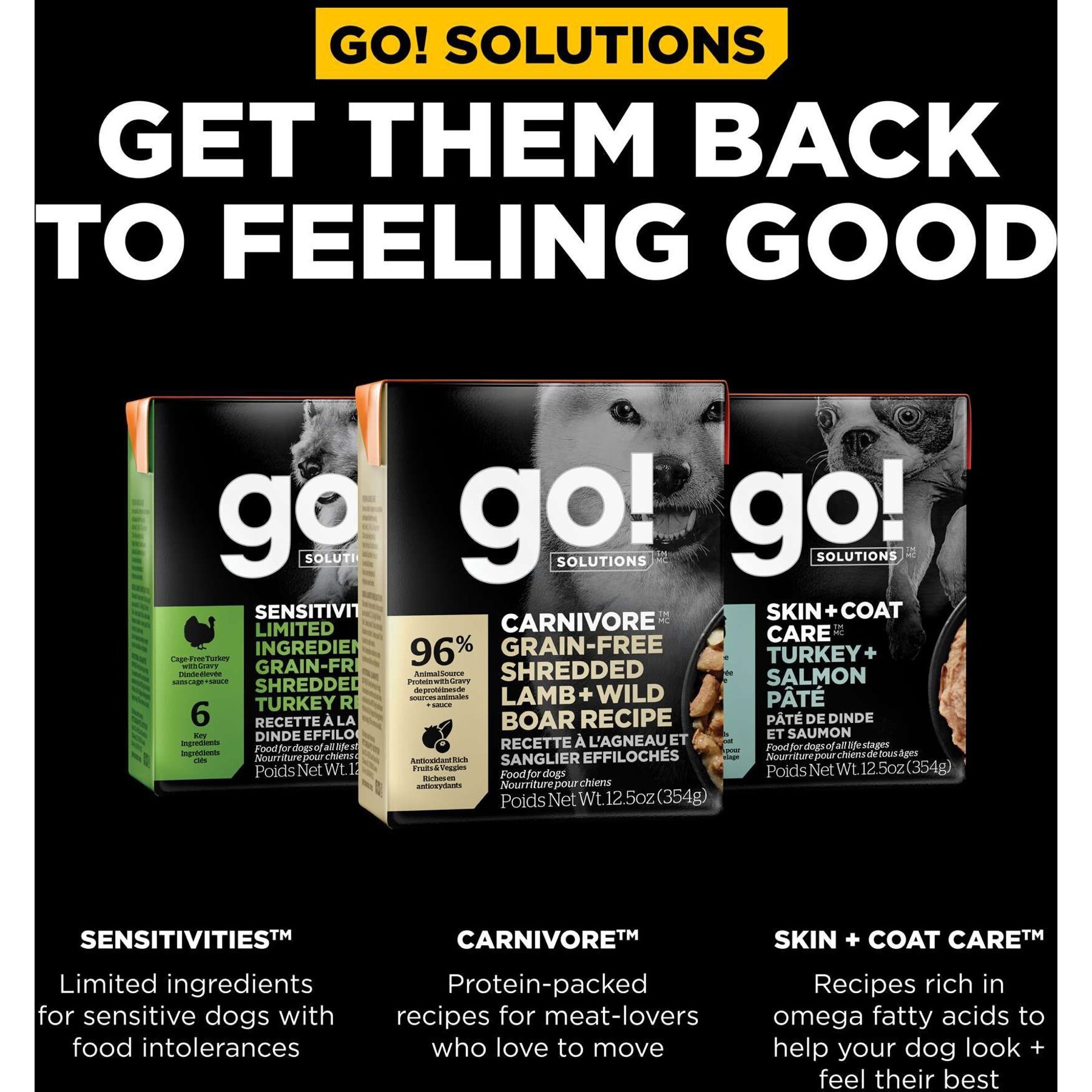 Go! Solutions Carnivore Grain-Free Shredded Lamb & Wild Boar Recipe Dog Food