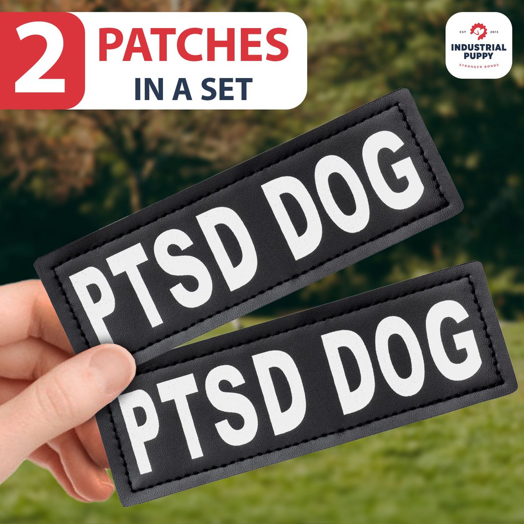 Industrial Puppy PTSD Dog Harness Patches, 2 count